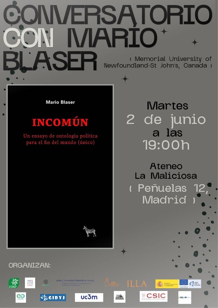 Conversatorio con Mario Blaster, profesor de la Memorial University of Newfoundland-St John's de Canada, sobre su libro Incomún